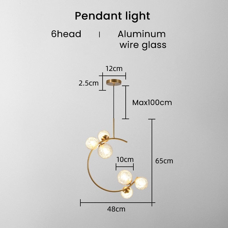 Glaskugel Deckenleuchte Goldene Lampen - Lumpaz