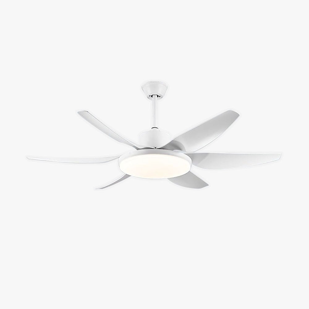 Haydn Weißer 6-Blatt-Deckenventilator mit Beleuchtung Grundlegend, ∅130CM - Lumpaz