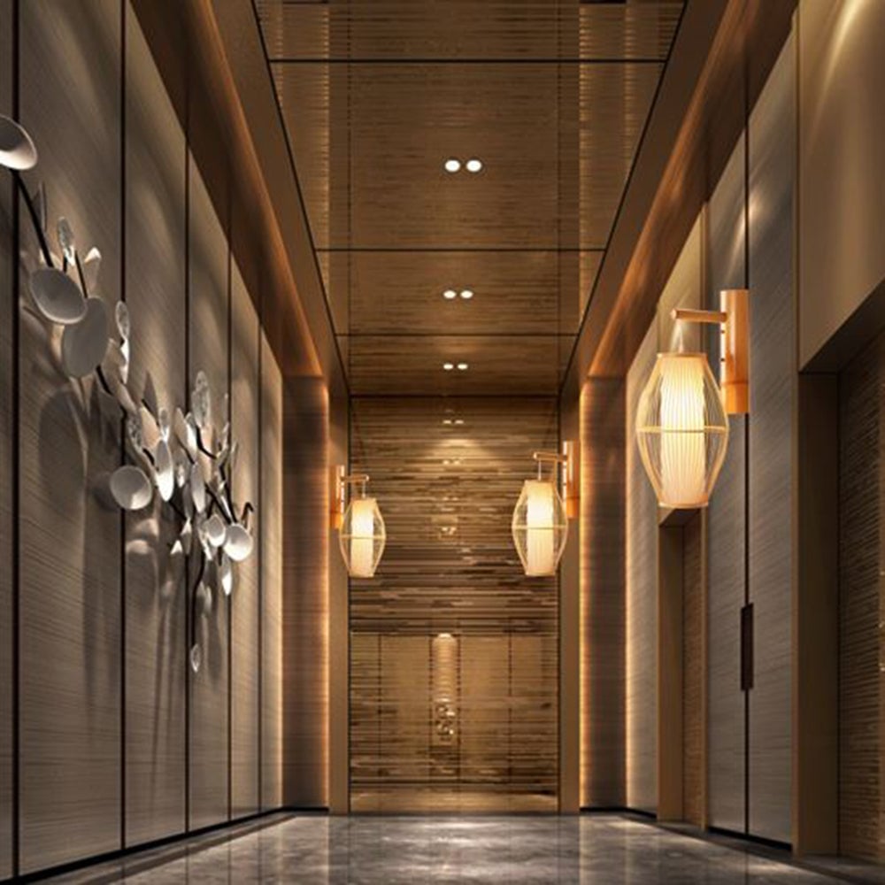 Muto Bamboo Weben Wandleuchte, 4 Stile - Lumpaz