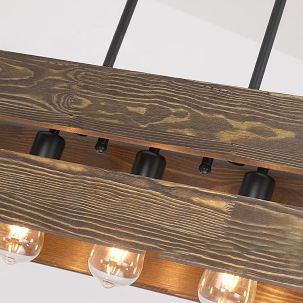 Alessio Pendelleuchte, Metall & Holz, 5-flammig, 2 Stile - Lumpaz