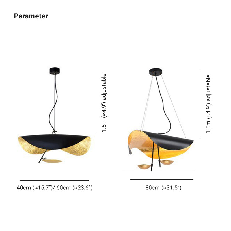 Eveline Pendelleuchte 2 Farben, Goldfolie, ∅40/60/80CM - Lumpaz