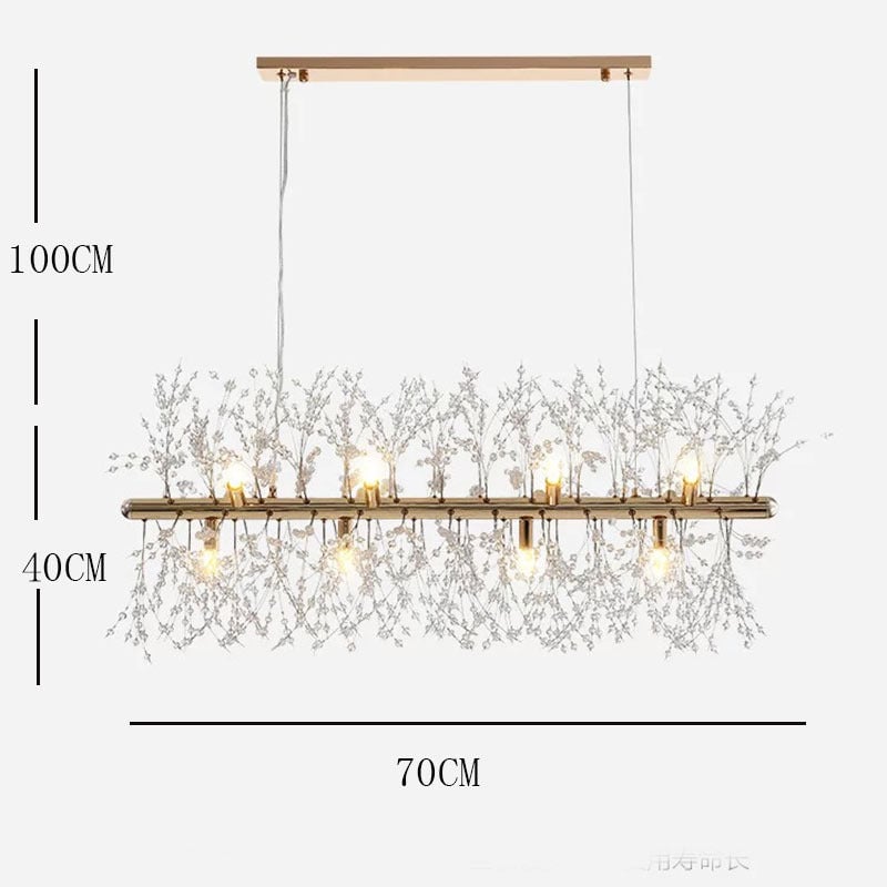 Lili Nordische Streifen Kronleuchter aus Kristall für Esszimmer, Restaurant - Lumpaz