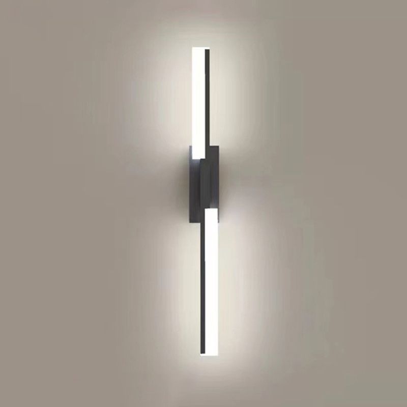 Alana Geometrische Spiegelfront-Wandleuchte, Schwarz & Gold, 40/60CM Lang - Lumpaz