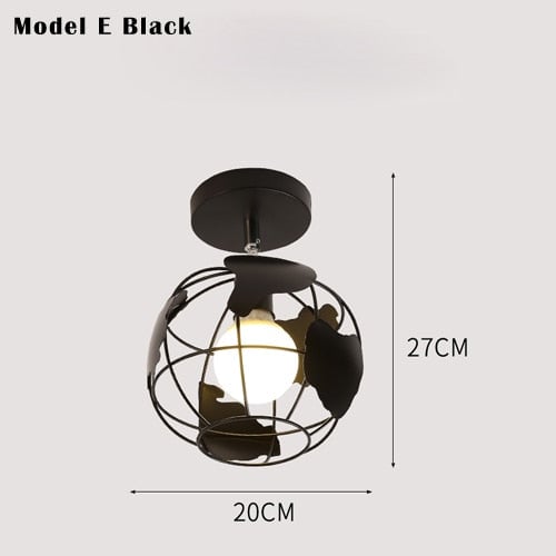 Vintage Deckenlampe E27 Schwarz/Weiß Verstellrichtung LED Deckenleuchten - Lumpaz
