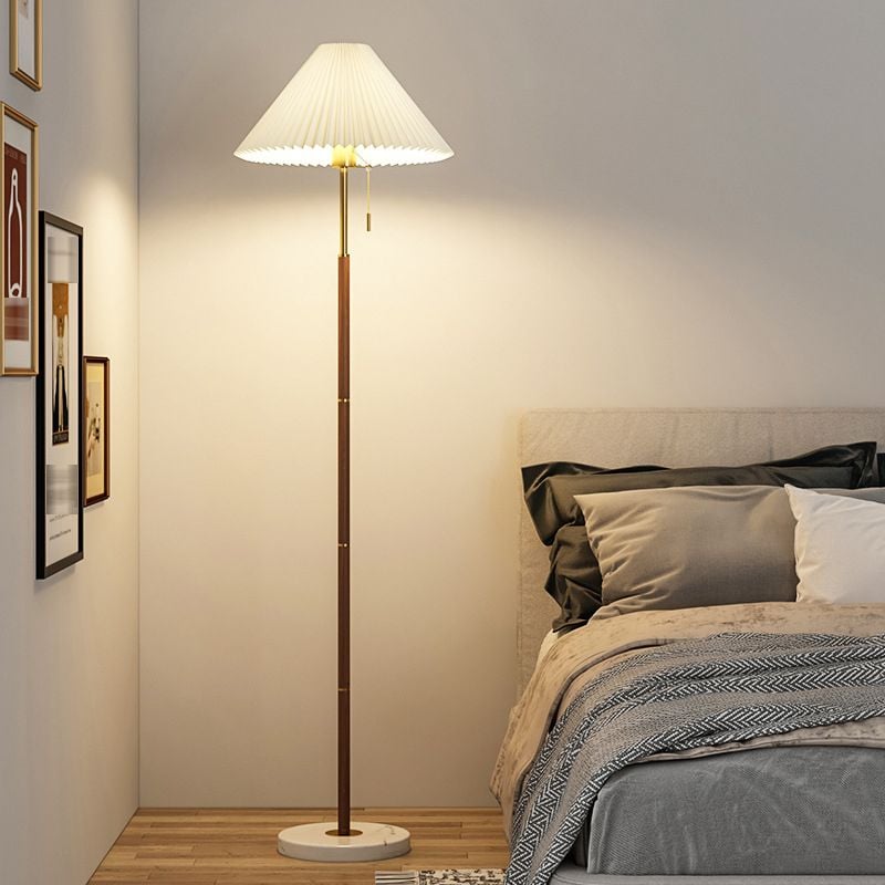 Ozawa Stehlampe Floor Lamp Plissiert, Metall&Stoff, 170CM Lang - Lumpaz