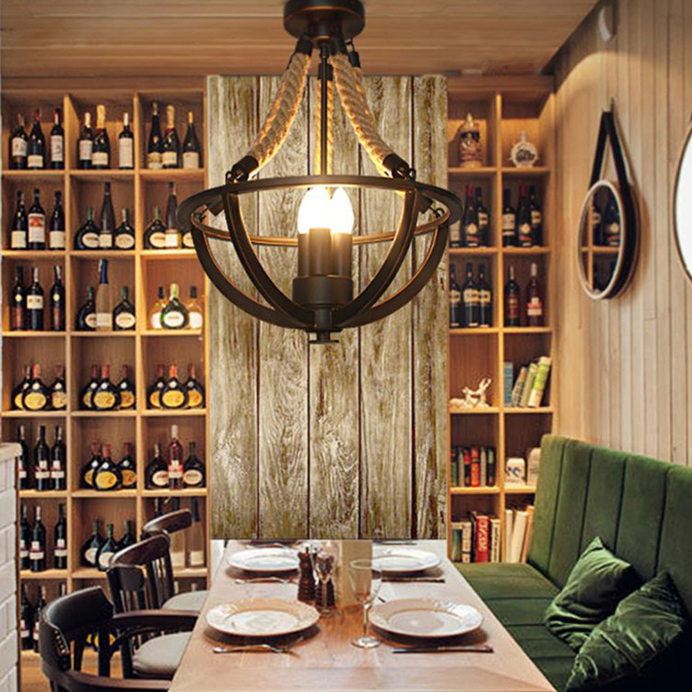 Alessio Kronleuchter, Hanfseil & Metall, ∅38CM - Lumpaz