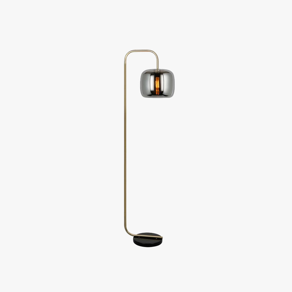 Hailie Rauchgrau Stehlampe, Metall & Glas, 160CM Lang - Lumpaz