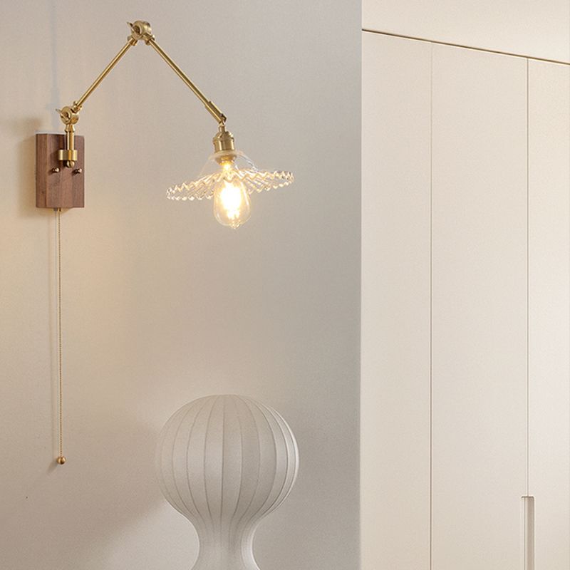 Ozawa Verstellbare Wandleuchte mit Falten, Metall & Holz, 11 Stile - Lumpaz