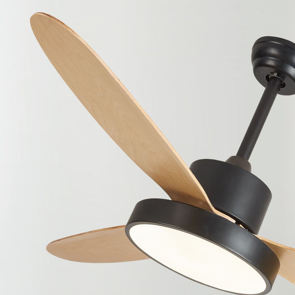 Haydn 3 Blätter Weiß & Schwarz Deckenventilator mit Beleuchtung, ∅100/120/130CM - Lumpaz