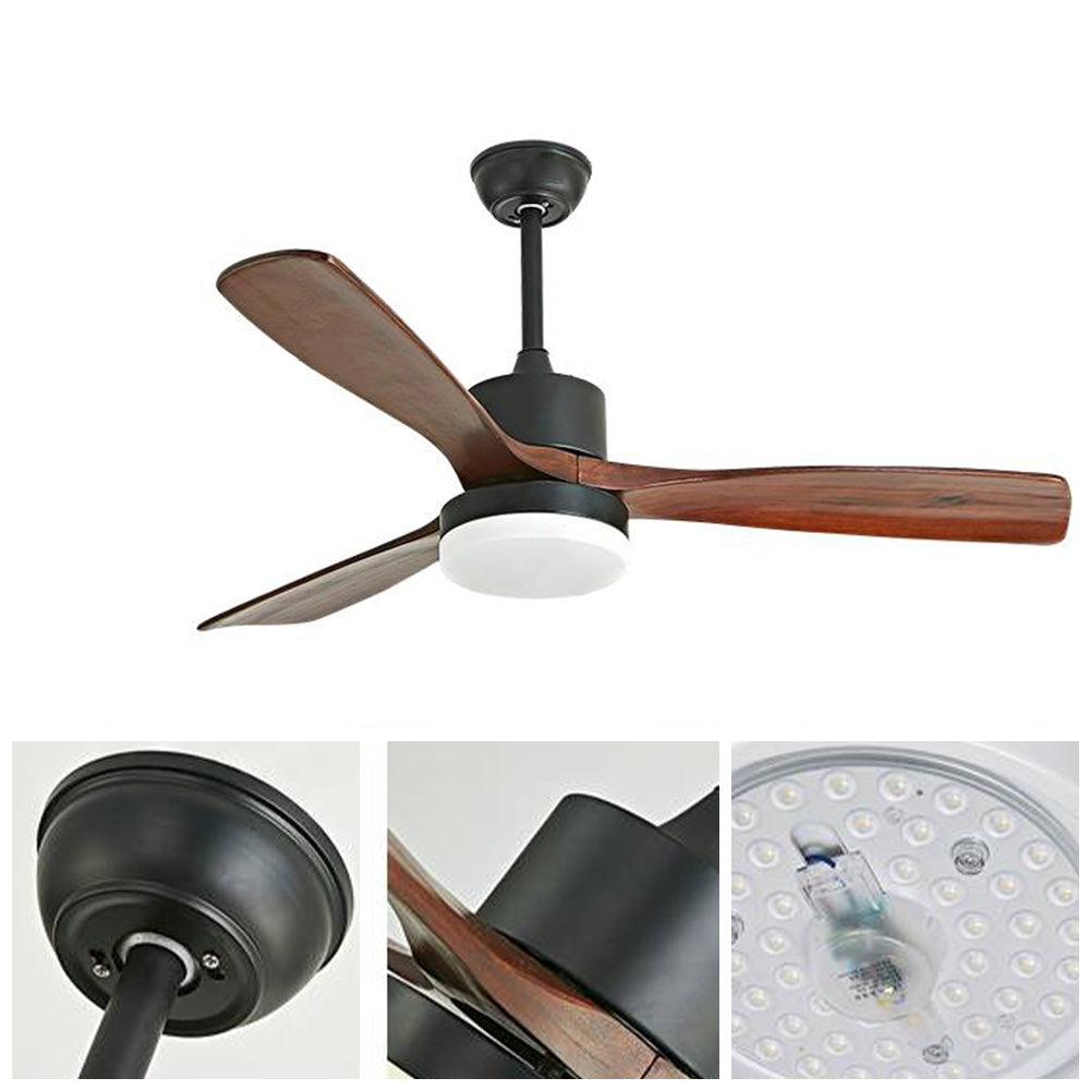 Haydn 3-Blatt-Deckenventilator mit Beleuchtung, Schwarz & Rot, ∅132CM - Lumpaz