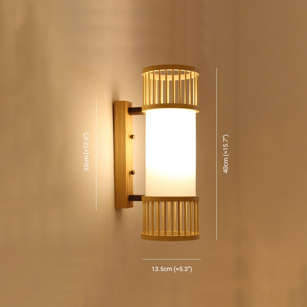 Muto Bamboo Weben Wandleuchte, 4 Stile - Lumpaz