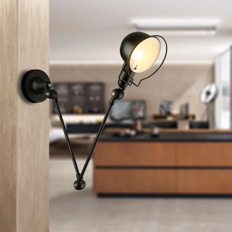 Brady Black Bowl Verstellbare Wandleuchte, Metall, 2 Farben - Lumpaz