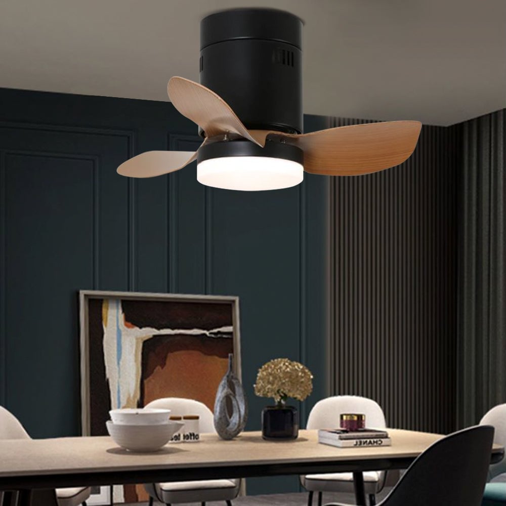 Walters 3-Blatt Deckenventilator mit Beleuchtung, Schwarz & Braun, ∅60CM - Lumpaz