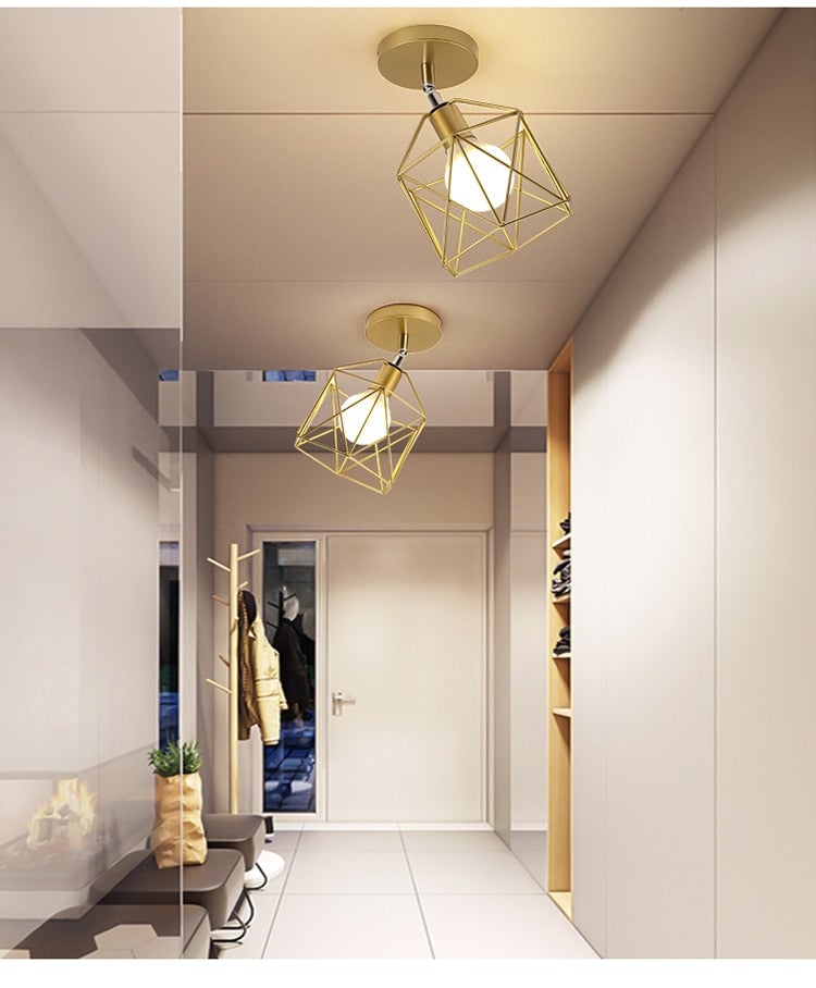 Vintage Deckenlampe E27 Schwarz/Weiß Verstellrichtung LED Deckenleuchten - Lumpaz