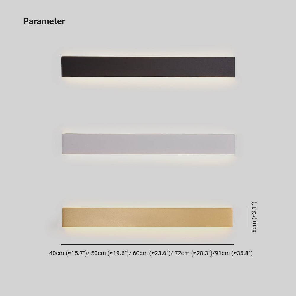 Edge Minimalistisch rechteckige Wandleuchte, 3 Farben - Lumpaz