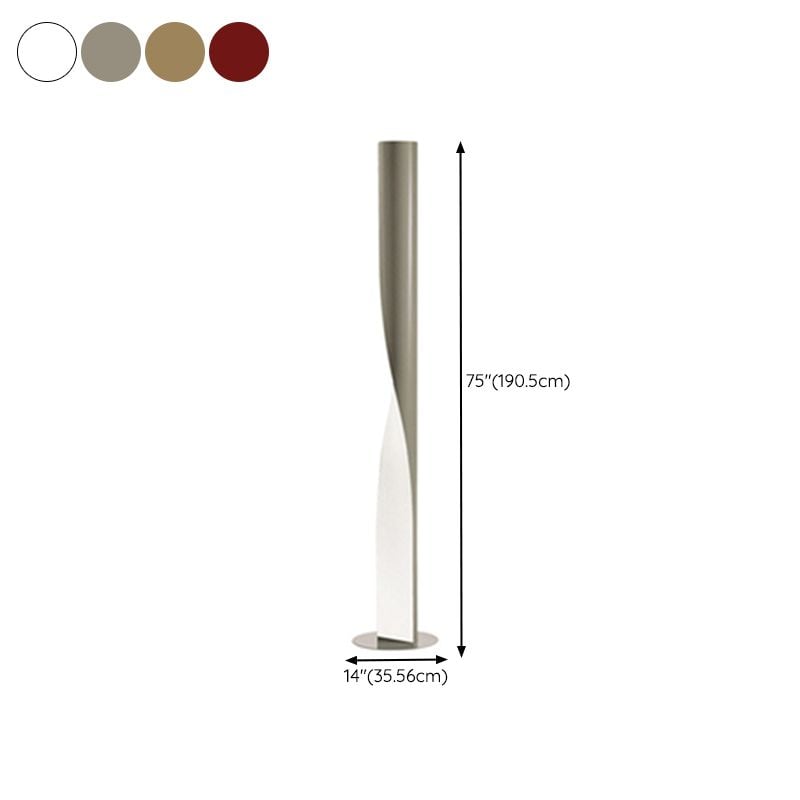 Edge Gedrehter Zylinder Stehlampe, Metall, 190CM Lang - Lumpaz