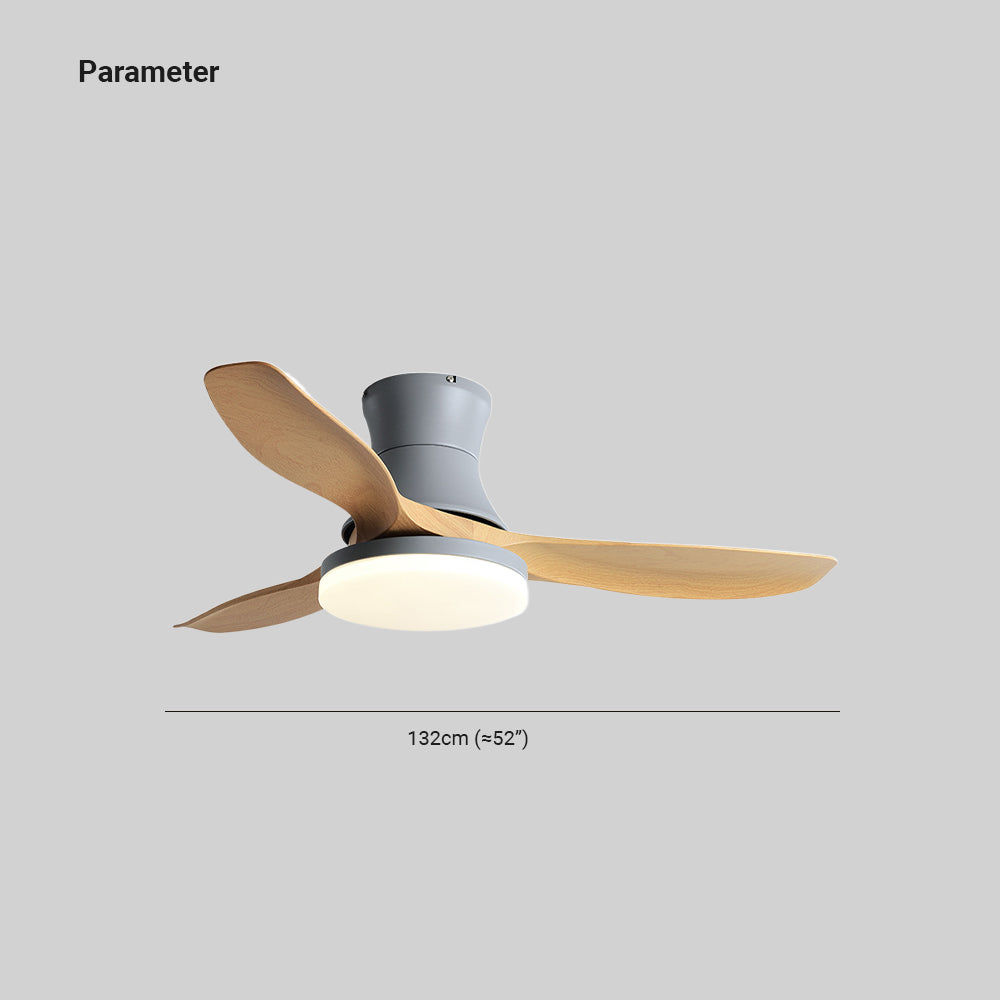 Haydn 3-Blatt-Deckenventilator mit Beleuchtung, 2 Farbe, Metall & Holz, ∅132CM - Lumpaz