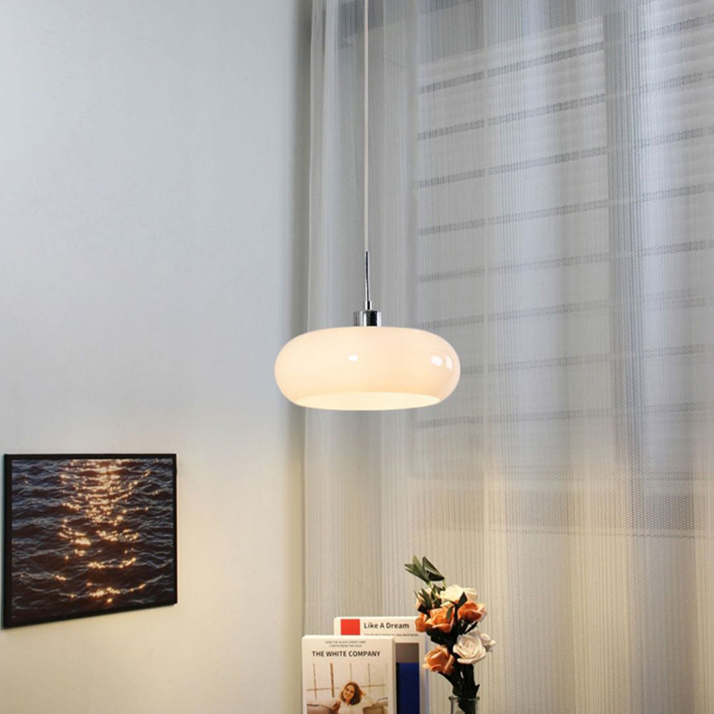 Hailie Brot Form Glas Pendelleuchte, 2 Farbe, ∅28CM - Lumpaz