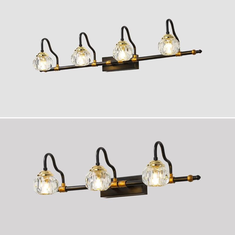 Kristy Schwarzer Spiegel Front Vanity Wandleuchte, 1/2/3/4-flammig - Lumpaz