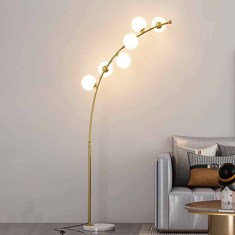 Valentina Bogen Blase Stehleuchte, 2 Farben, 3/4/6-flammig, 200CM Lang - Lumpaz