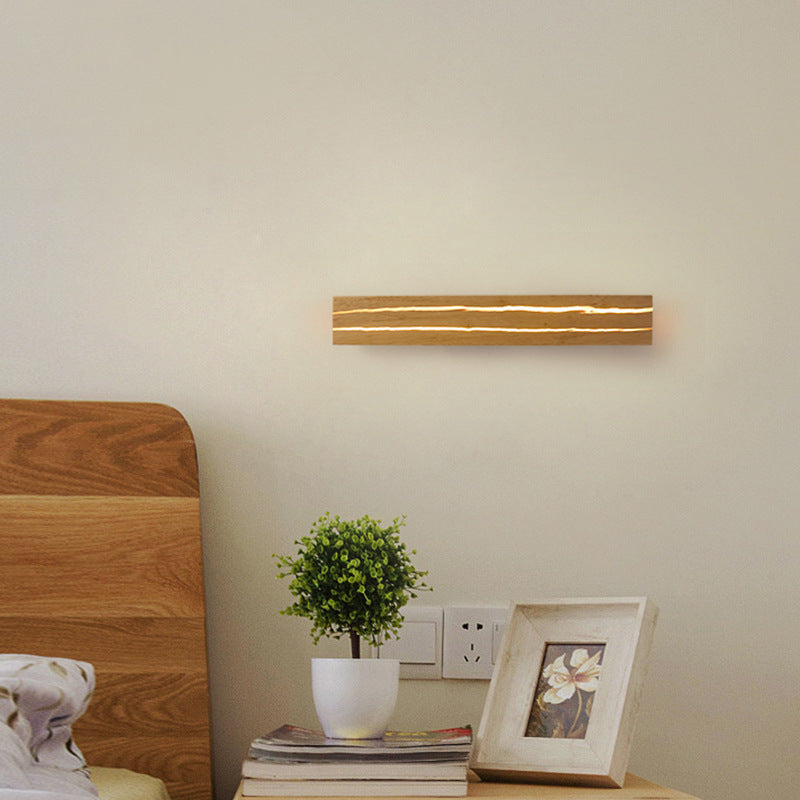 LED Drehbare Log Crack Wandleuchte aus Holz für Schlafzimmer - Lumpaz