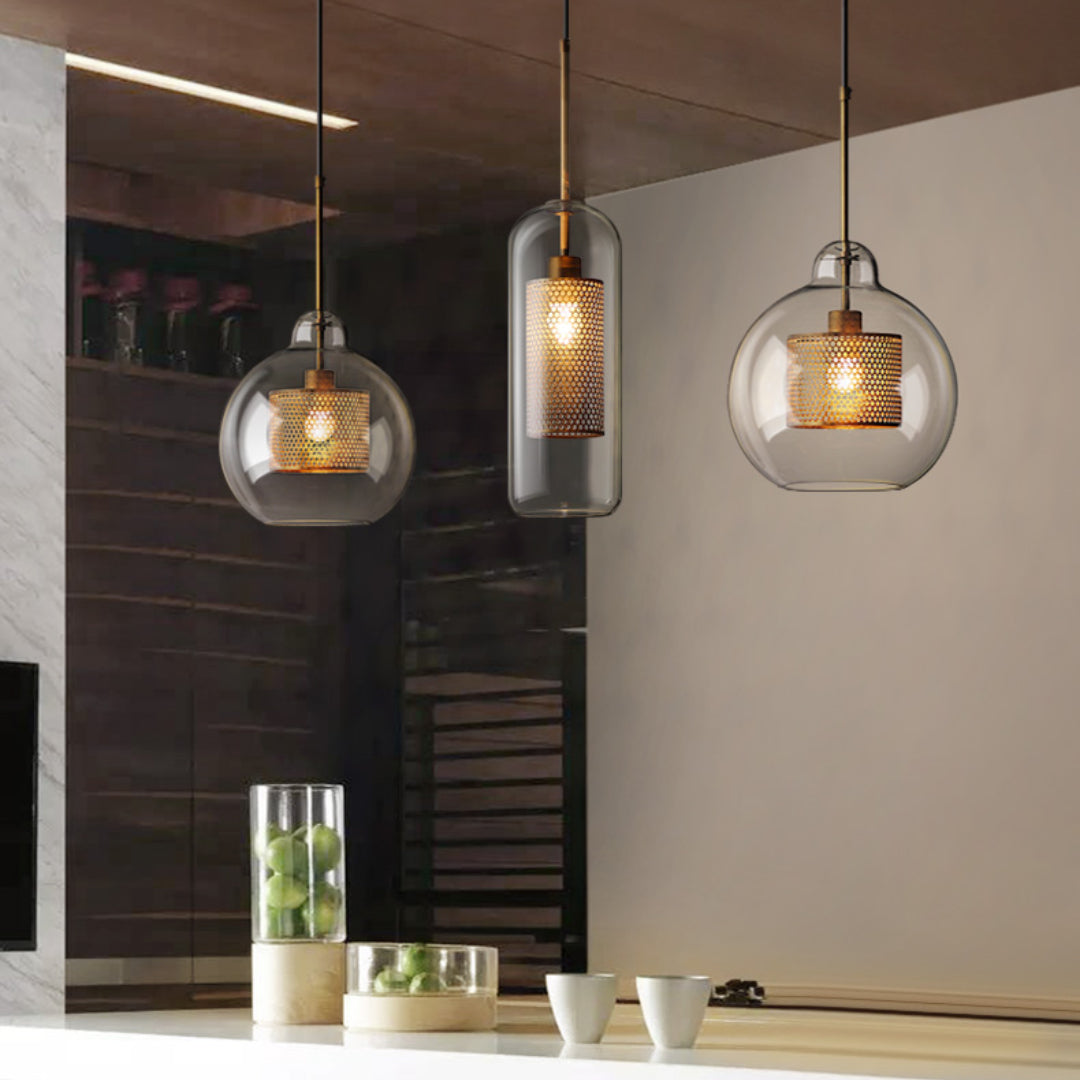 Nordische Industrielle Pendelleuchte aus Glas für Esszimmer, Restaurant - Lumpaz