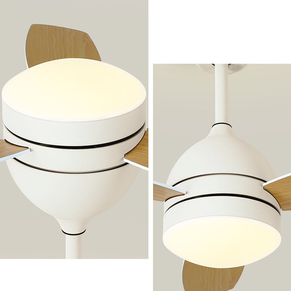 Haydn 3-Blatt-Deckenventilator mit Beleuchtung, Metall & Holz, 2 Farbe, ∅107CM - Lumpaz
