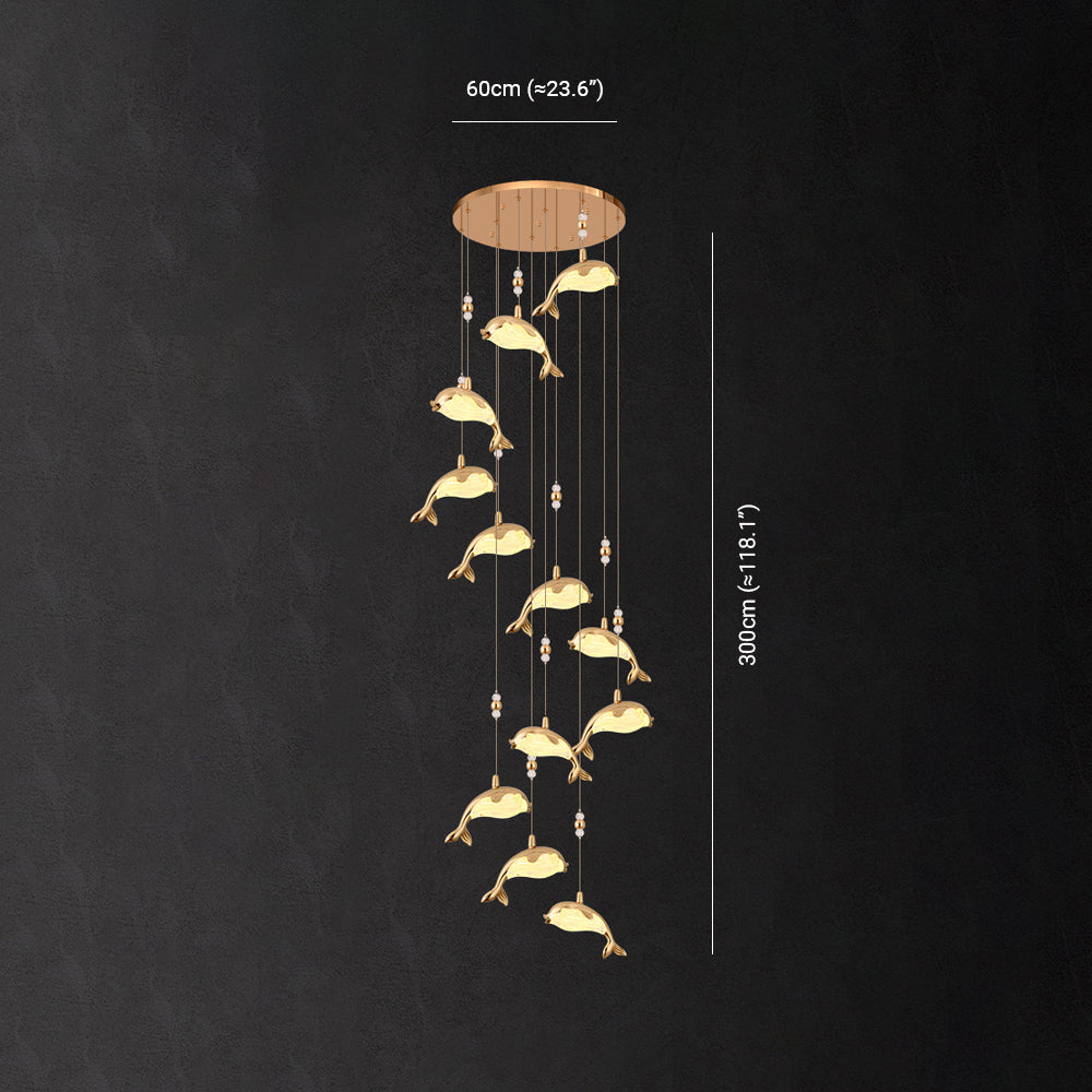 Jibril Treppenkronleuchter, 1/2/3/8/12-flammig - Lumpaz