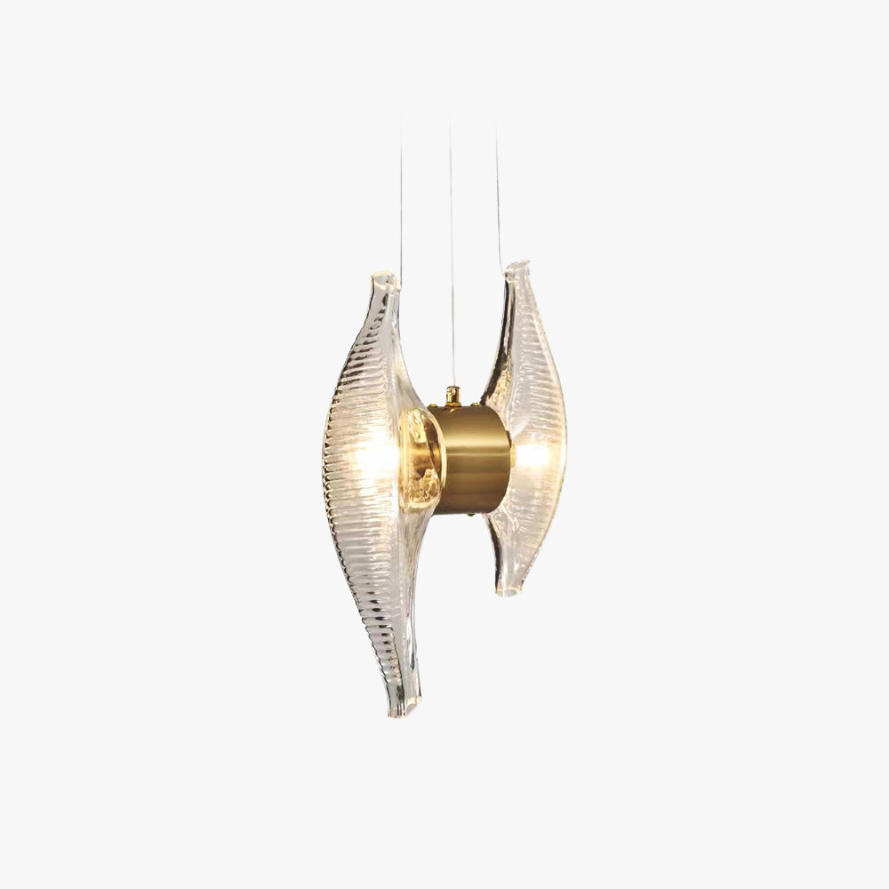 Kirsten Shell Pendelleuchte, Glas & Aluminium - Lumpaz