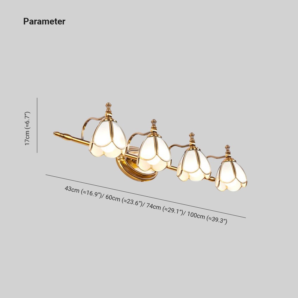 Félicie Armlehne Spiegelfront Waschtisch-Wandleuchte , Messing, 2/3/4/5-flammig - Lumpaz