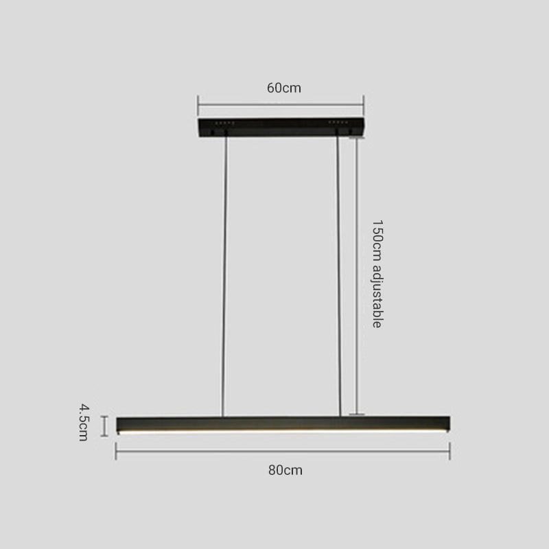 Edge Pendelleuchte Linear dimmbar, Metall&Holz, 60/80/100/120CM Lang - Lumpaz