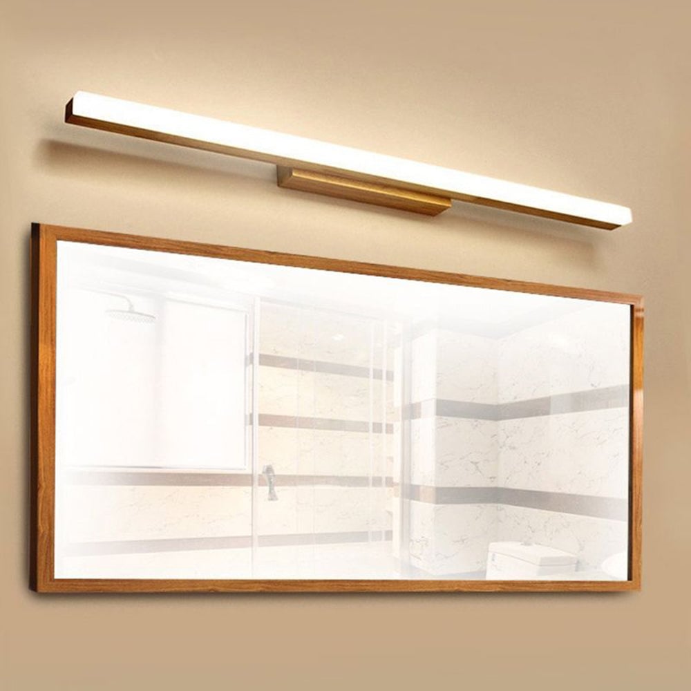 Ozawa Spiegelfront Eitelkeit Wandleuchte, Metall & Holz, L40/60/80/100CM - Lumpaz