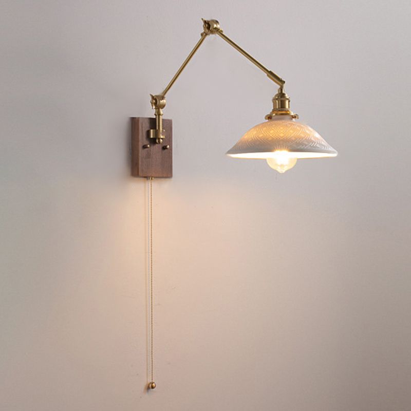 Ozawa Verstellbare Wandleuchte mit Falten, Metall & Holz, 11 Stile - Lumpaz