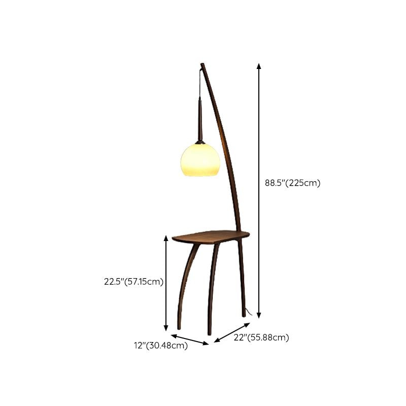 Ozawa Kuppel StehleuchteMit einem kleinen Tisch, Holz, 225CM Lang - Lumpaz