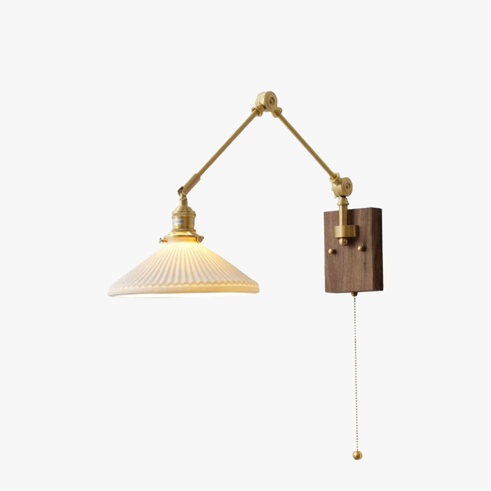 Ozawa Verstellbare Wandleuchte mit Falten, Metall & Holz, 11 Stile - Lumpaz