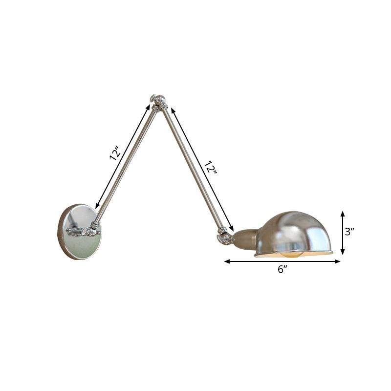 Brady Verstellbare Wandleuchte mit Kuppel, Metall, 20/30CM Lang - Lumpaz