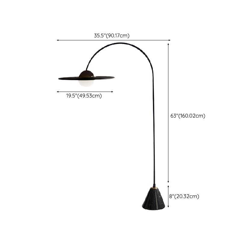Carins Schwarze Stehlampe, Metall & Glas, 160CM Lang - Lumpaz