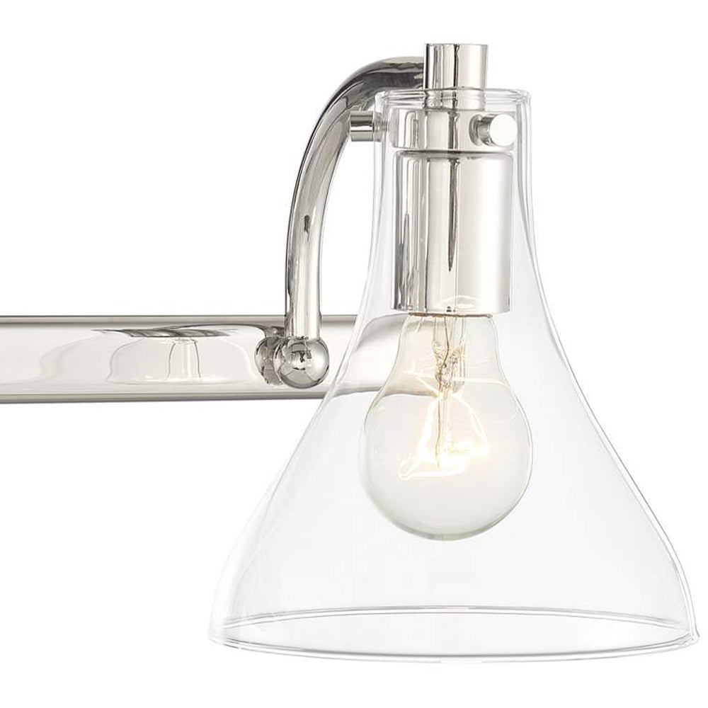 Eyrn Chrom Spiegelfront Waschtisch-Wandleuchte, 3/4-flammig, 52/70CM Lang - Lumpaz
