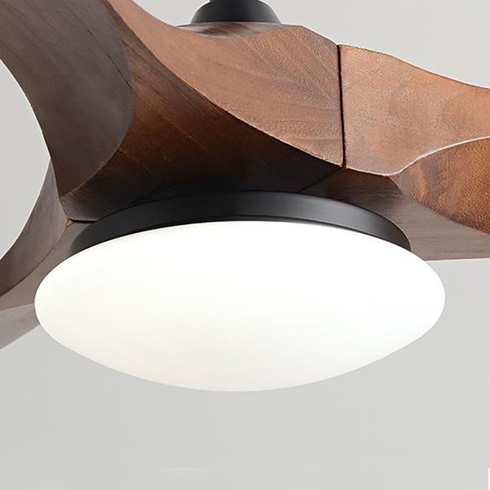Haydn Schwarz 3 Blätter Deckenventilator mit Beleuchtung, Metall & Holz, ∅132CM - Lumpaz
