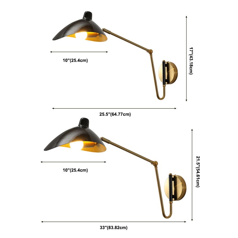 Brady Schwarz Verstellbare Wandleuchte, Metall, 65CM Lang - Lumpaz