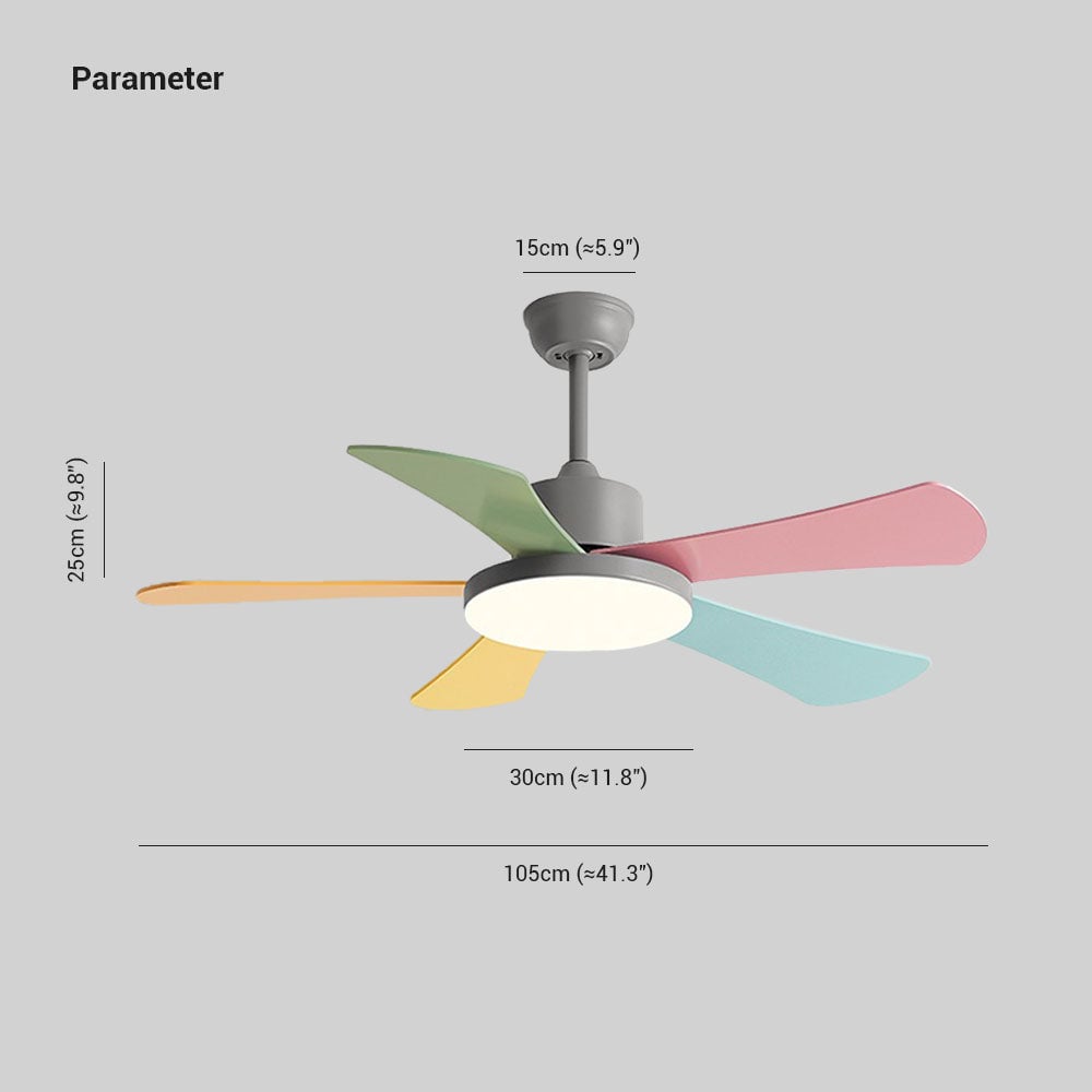 Morandi Bunte Deckenventilator mit Beleuchtung, ∅105CM - Lumpaz