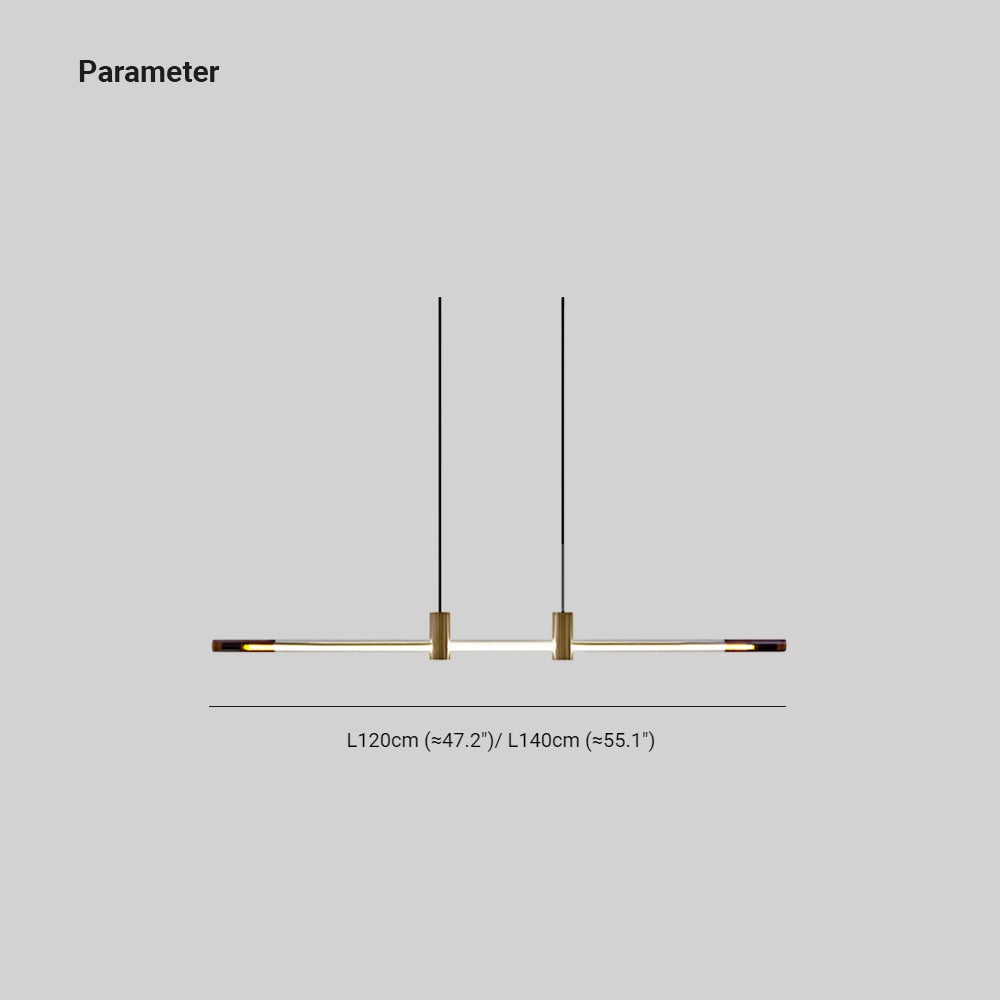 Edge Pendant Light, Metal & Glass, L 120/140CM - Lumpaz