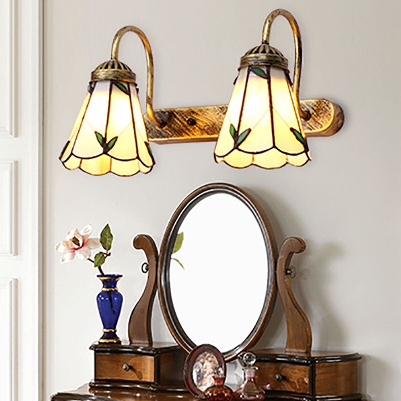 Baxter Tiffany Spiegel Front Vanity Wandleuchte, 5 Stile, 3 Farben, 33CM Lang - Lumpaz