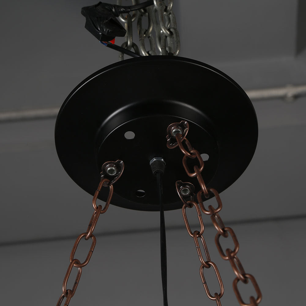 Austin Kronleuchter, Metall & Holz, 6-flammig - Lumpaz