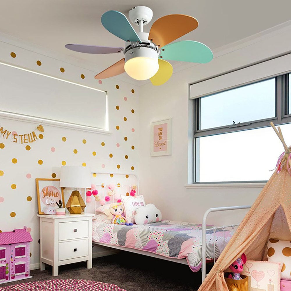 Morandi 5-Blätter Runder Deckenventilator, Metall & Holz, ∅90CM - Lumpaz