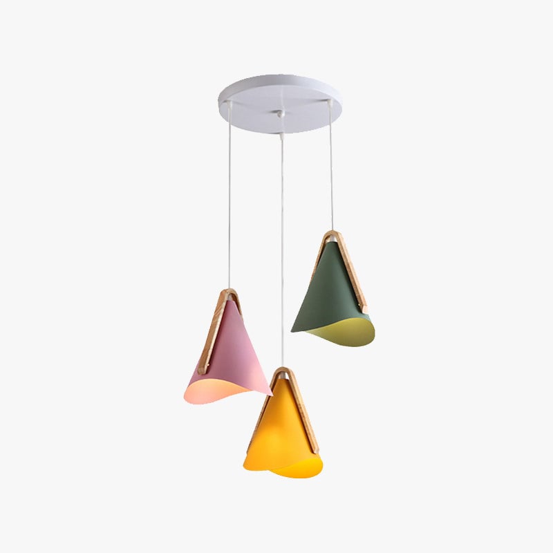 Morandi Cluster-Pendelleuchte 5 Farben, Holz&Metall - Lumpaz