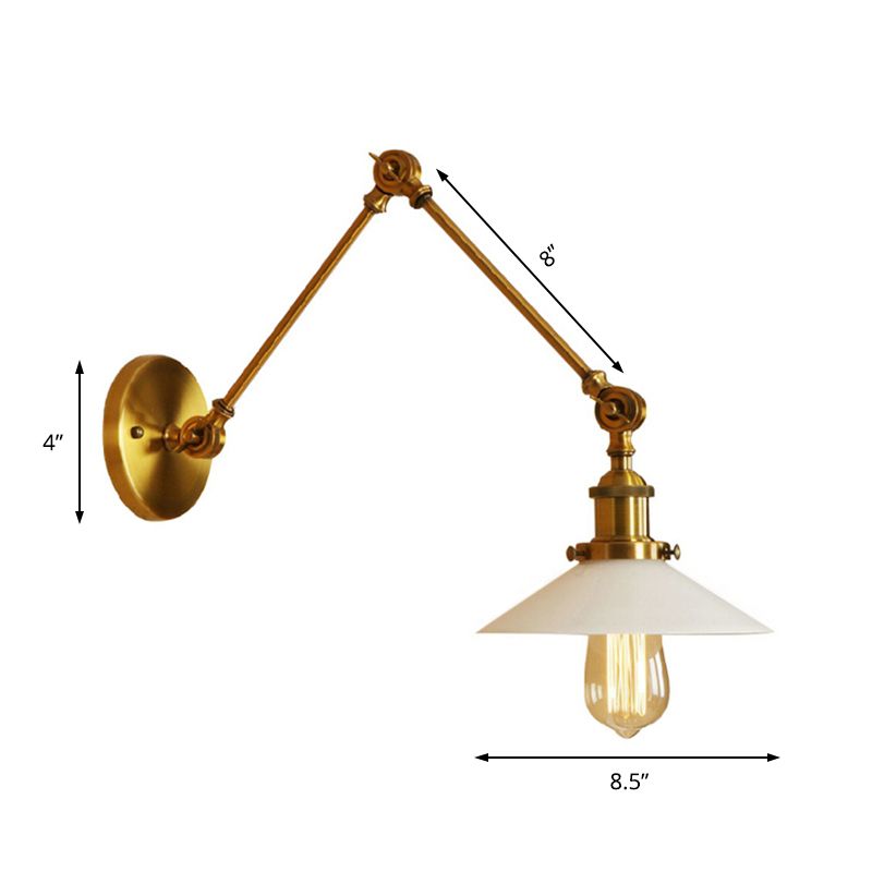 Alessio Untertasse Schirm Verstellbare Wandleuchte, Metall, 2 Farben, ∅20CM - Lumpaz