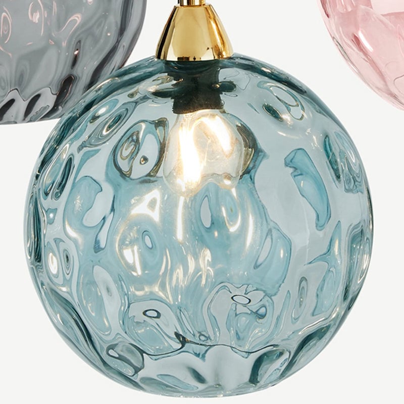 Hailie Pendelleuchte aus buntem Glas, 3 flammig - Lumpaz