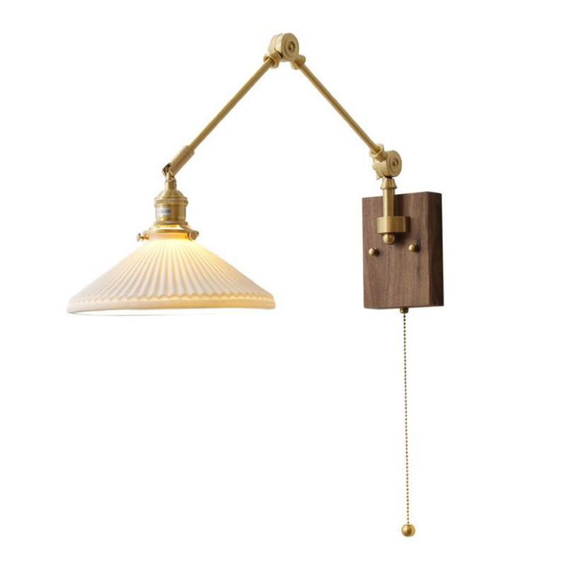 Ozawa Verstellbare Wandleuchte mit Falten, Metall & Holz, 11 Stile - Lumpaz