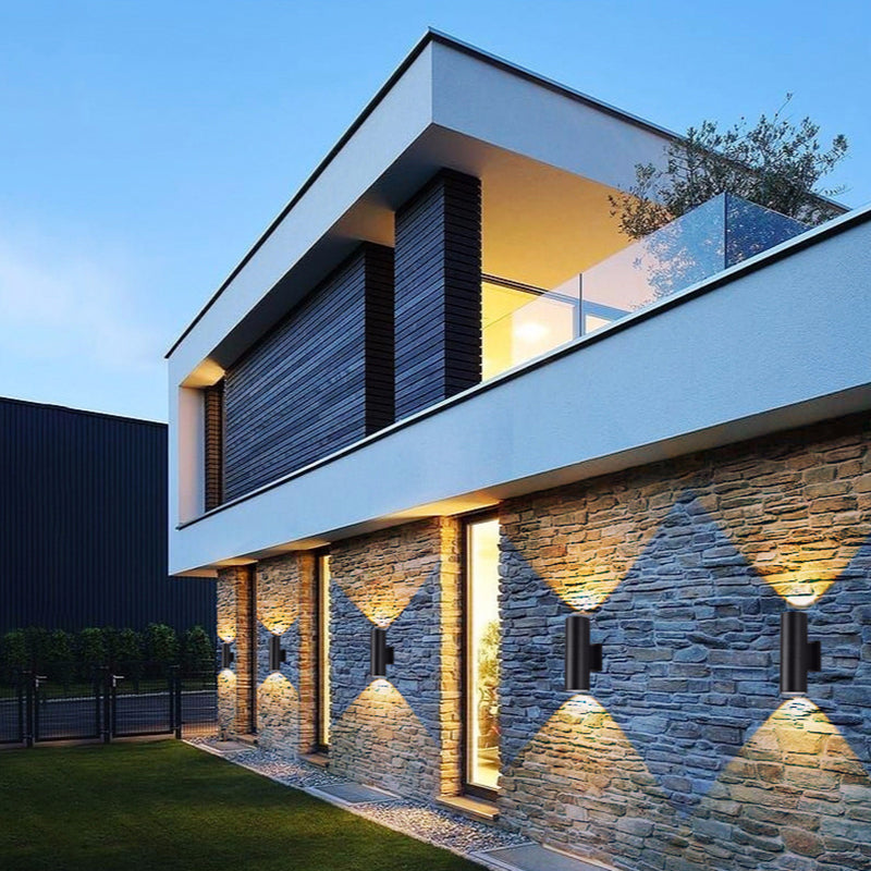 Orr Außenwandleuchte Doppelkopf, Metall &Glas - Lumpaz